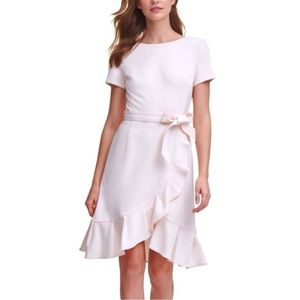 NWT Calvin Klein Ruffled Hem Short Sleeve Dress